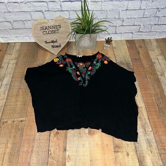 Black Floral Embroidered Kimono umgee - Picture 8 of 13